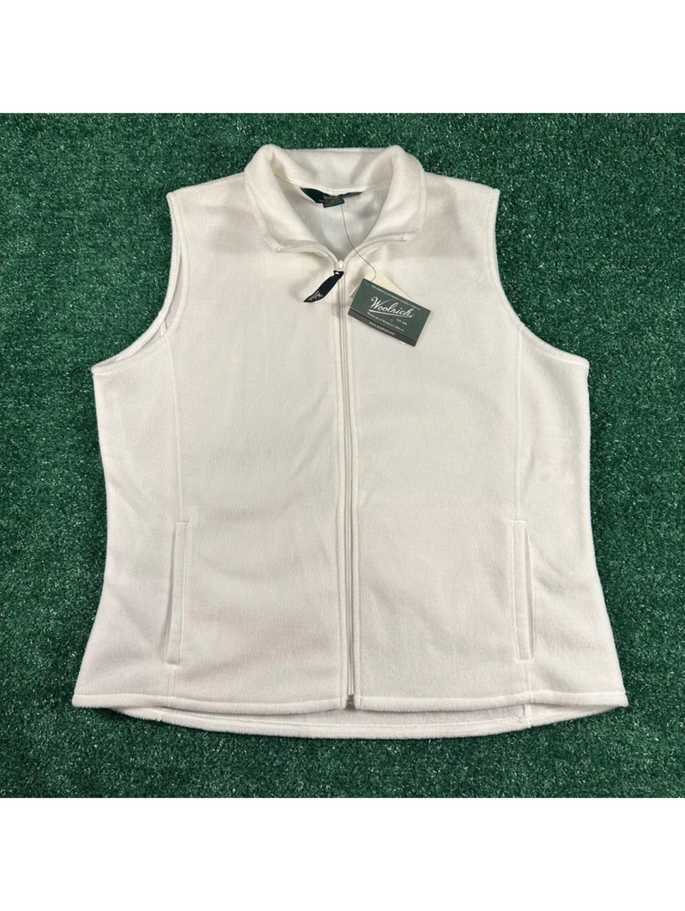 NWT woolrich white fleece vest full zip womens size XL